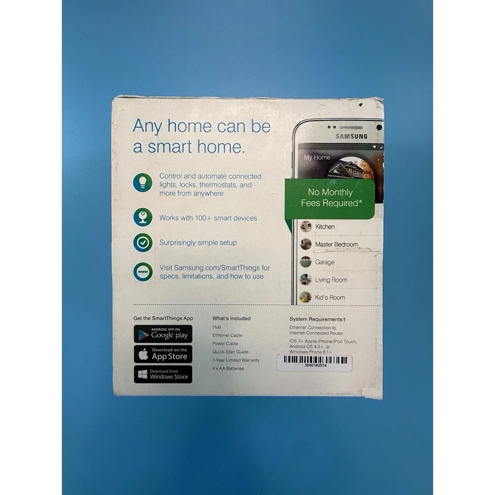 Samsung SmartThings Hub STH-ETH-200 Smart Home Hub 2nd Generation & Power Cord